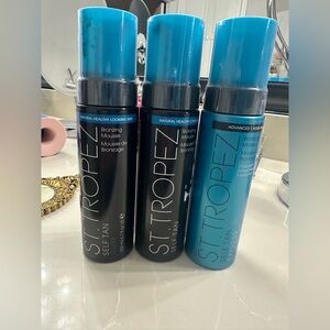 THREE bottles St Tropez self tanning foam